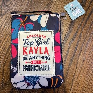 Kayla Personalized Floral Foldable/Packable Graphic Tote Bag
